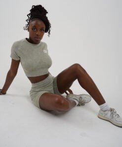 Crop Top and Shorts-Short Sleeves