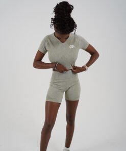 Crop Top and Shorts-Short Sleeves